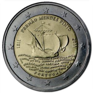 Moneda 2 euros de Portugal 2011 Aniversario de Fernao Mendes Pinto