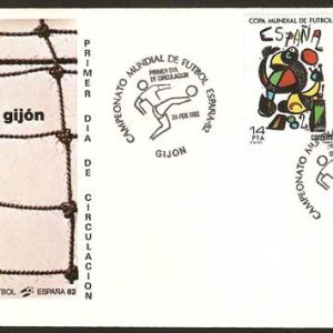 0196.Matasellos Cto. Mundial Fútbol ESPAÑA’82 (Gijón-24/02/82)