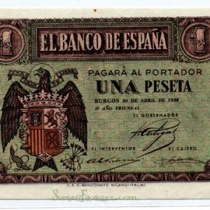 Billete Estado Español 0001 peseta Burgos 1938 SC