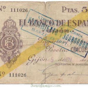 Billete Banco de España – Gijón 050 pesetas 1936 BC