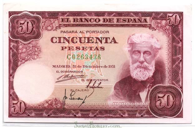 Billete Estado Español 0050 pesetas Madrid 1951 SC