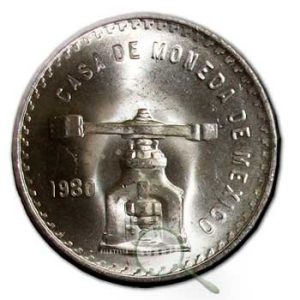 Moneda Onza Plata Mexico 1980.SC. BALANZA