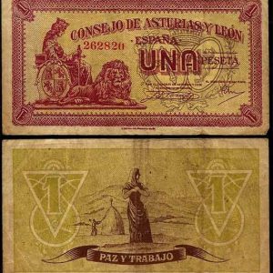 Billete Consejo de Asturias y León 01 peseta 1936 MBC