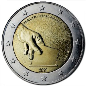 Moneda 2 euros de Malta 2011 Elecciones Consejo de Gobierno Británico