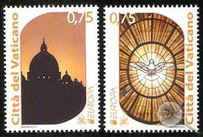 Serie sellos Vaticano 1594-95. Europa 2012