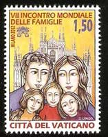 Serie sellos Vaticano 1590. VII Encuentro Mundial Familia