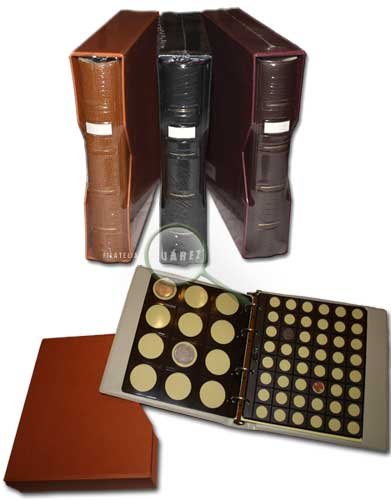 Album monedas UNIVERSAL (incluye ranura para bandera). Pardo