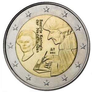 Moneda 2 euros de Holanda 2011 Erasmo de Roterdam