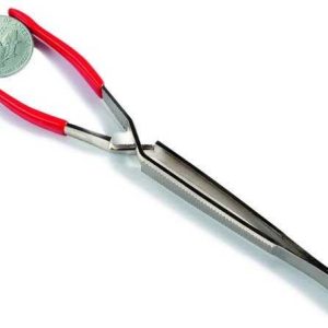 Pinza recubierta de plástico para monedas. Leuchtturm