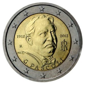 Moneda 2 euros de Italia 2012 Giovanni Pascoli