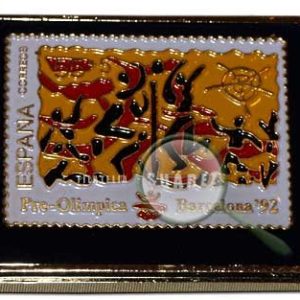 Pin J.J.O.O. «Barcelona 92» réplica de sello. Voleibol