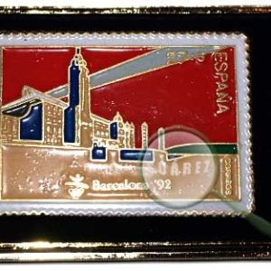 Pin J.J.O.O. «Barcelona 92» réplica de sello. Estadio Olímpico