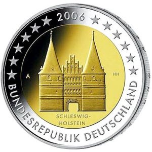 Moneda 2 euros Alemania 2006. Juego (A, D, F, G, J)