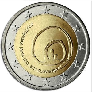 Moneda 2 euros de Eslovenia 2013 Cueva de Postojna