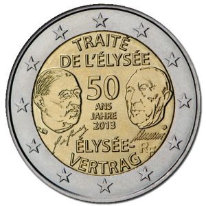 Moneda 2 euros de Francia 2013 Tratado del Eliseo