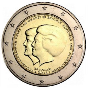 Moneda 2 euros de Holanda 2013 Beatriz y Willem