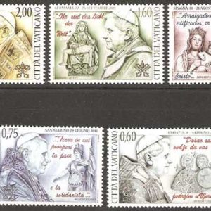 Serie sellos Vaticano 1601-05. Viajes del Papa Benedicto XVI