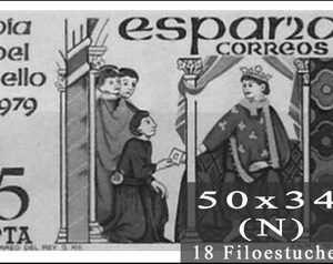 Filoestuches Antiguo Togall «N». Ancho:50mm Alto: 34mm. Abierto
