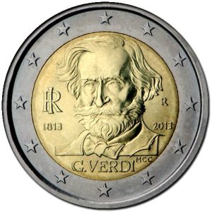 Moneda 2 euros de Italia 2013 Giuseppe Verdi