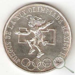 Moneda México 0025 pesos 1968.EBC.TIPO I