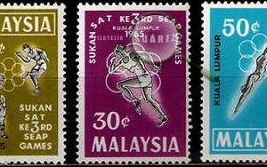Serie de sellos Malasia deportes Nº 0030/32 (**)