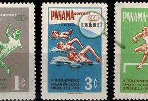 Serie de sellos Panamá deportes Nº 0333/35 (**)