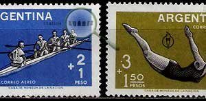 Serie de sellos Argentina deportes Nº A-0063/64 (**)