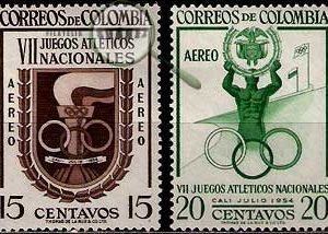 Serie de sellos Colombia deportes Nº A-0256/57 (**)
