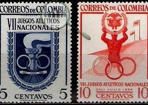 Serie de sellos Colombia deportes Nº 0488/89 (**)