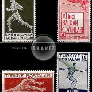 Serie de sellos Turquía deportes Nº 0943/46 (**)