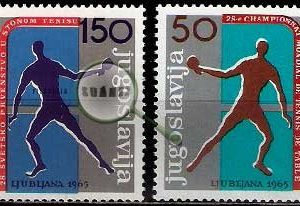 Serie de sellos Yugoslavia deportes Nº 1003/04 (**)