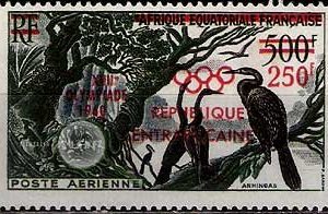 Serie de sellos Rep. Centroafricana deportes Nº A-0004 (**)