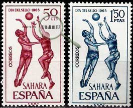Serie de sellos Sáhara Español deportes Nº 0246 y 48 (**)