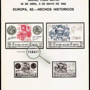 Hojas Recuerdo S/N. XV Feria Nacional Sello. Hechos históricos
