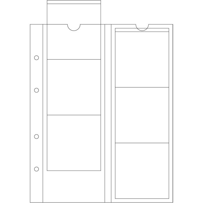 Hojas monedas Leuchtturm OPTIMA para 6 monedas hasta 65 mm