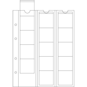 Hojas monedas Leuchtturm OPTIMA para 15 monedas hasta 42 mm