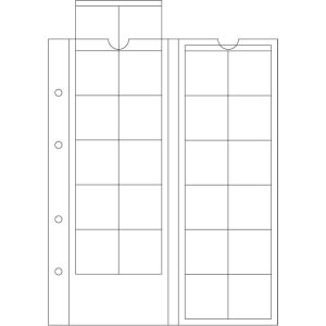 Hojas monedas Leuchtturm OPTIMA para 24 monedas hasta 34 mm