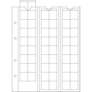 Hojas monedas Leuchtturm OPTIMA para 54 monedas hasta 20 mm