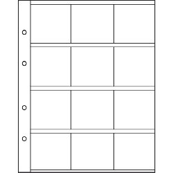 Hojas monedas Leuchtturm OPTIMA para 12 cartones de 50x50mm