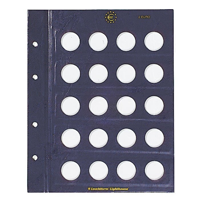 Hojas monedas Leuchtturm VISTA para monedas de 2€