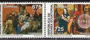 Sellos Guinea Ec. 470/73 Navidad 2012