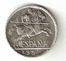 Moneda 0,10 céntimos peseta 1945. BC