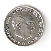 Moneda 0,10 céntimos peseta 1959.SC