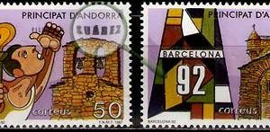Serie sellos Andorra 198-99. Barcelona 92