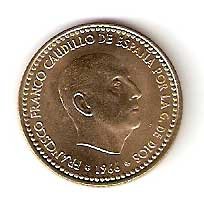Moneda 001 peseta 1966 *74. SC