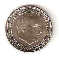 Moneda 005 pesetas 1957 *68.SC