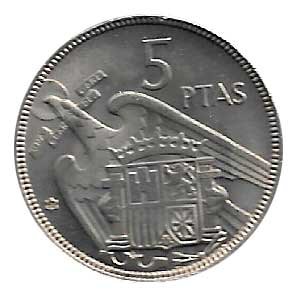 Moneda 005 pesetas 1957 *65.SC (SIN PLUS)