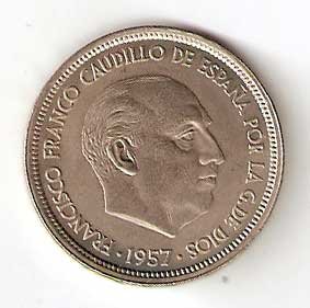Moneda 050  pesetas 1957 *58.SC
