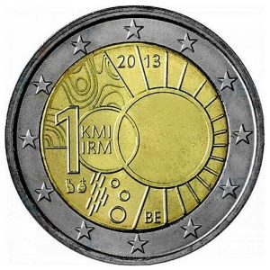 Moneda 2 euros de Bélgica 2013 Instituto Real Meteorológico