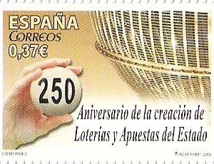 Sello 4821.250º Aniv. Loterías y Apuestas del Estado